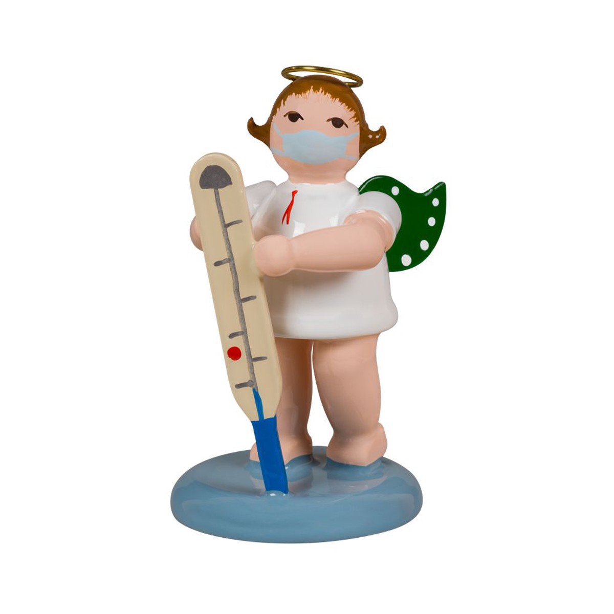 angel with clinical thermometer, with halo