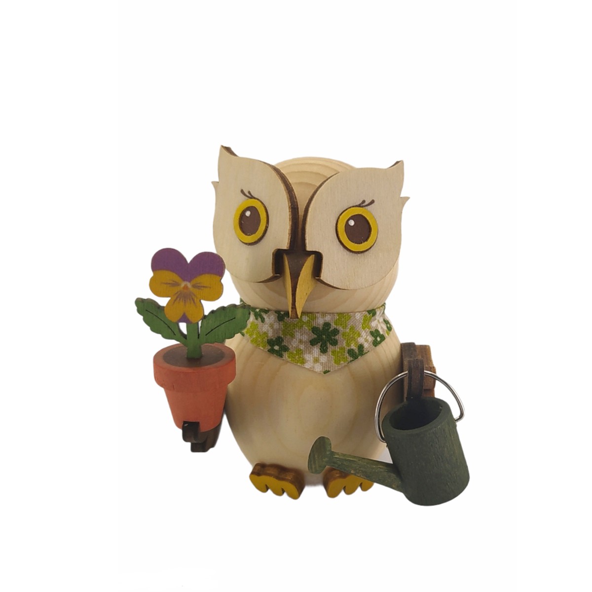 Wooden figure mini owl gardener