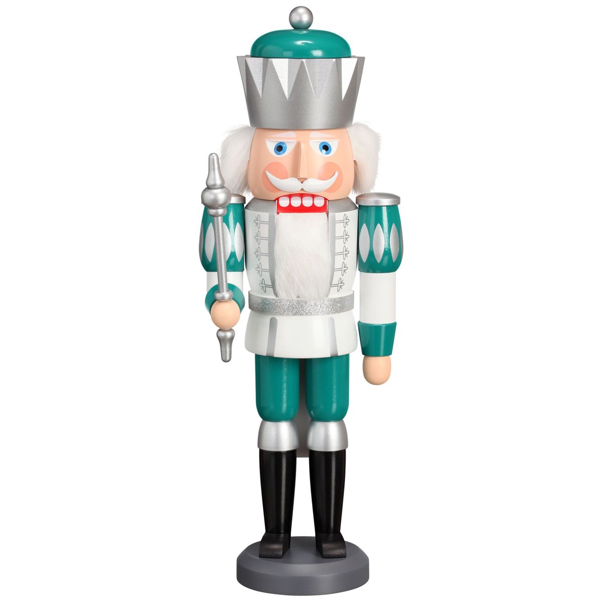 Nutcracker King white-silver-mint-turquoise, 40cm