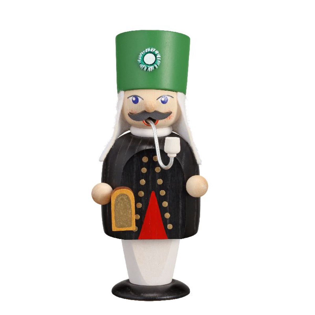 Smoking man miner with miners light