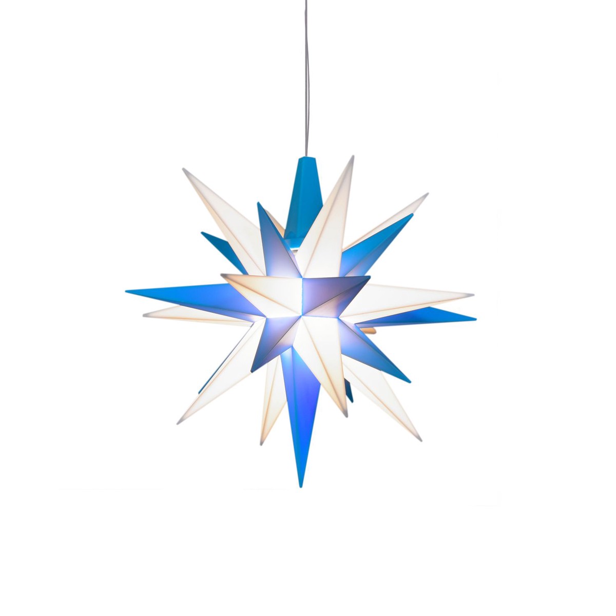 Moravian plastic star 13cm 13cm blue/white (incl. LED)