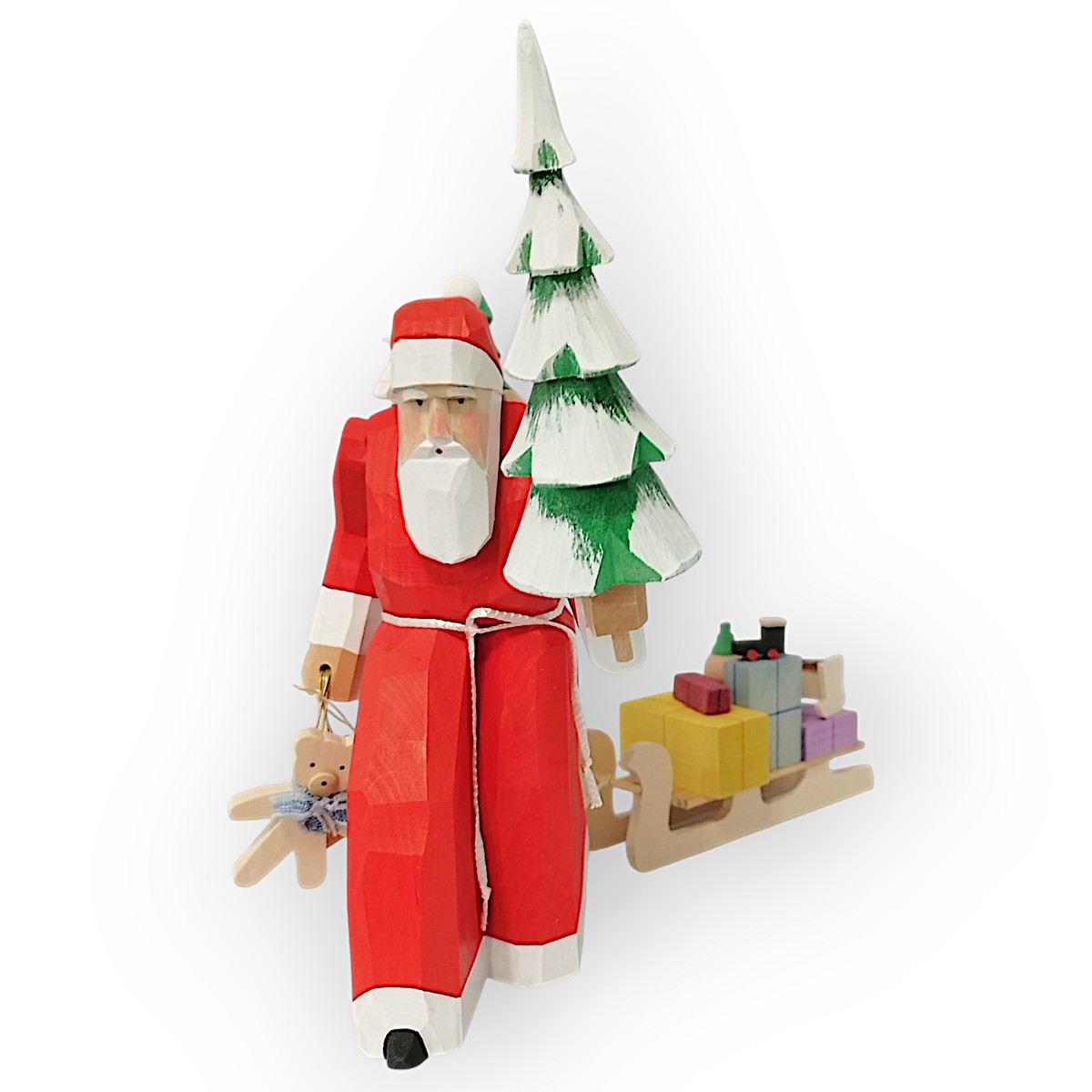 Santa Claus with Christmas tree and sleigh, large