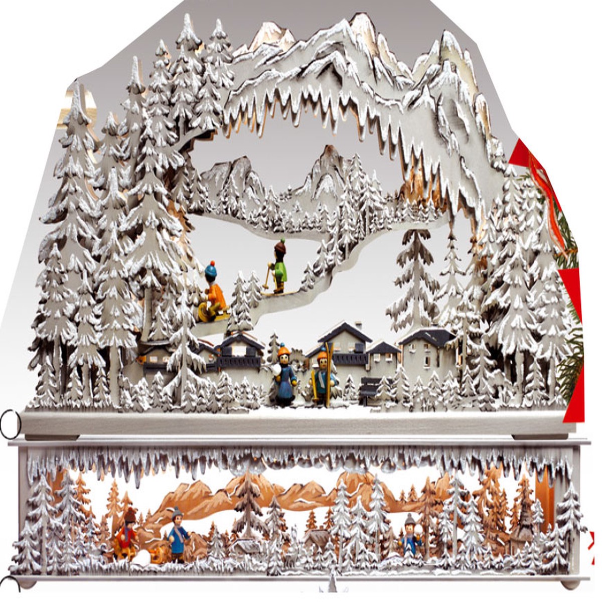 Podest Wintersport, farbig grau, Raureif
