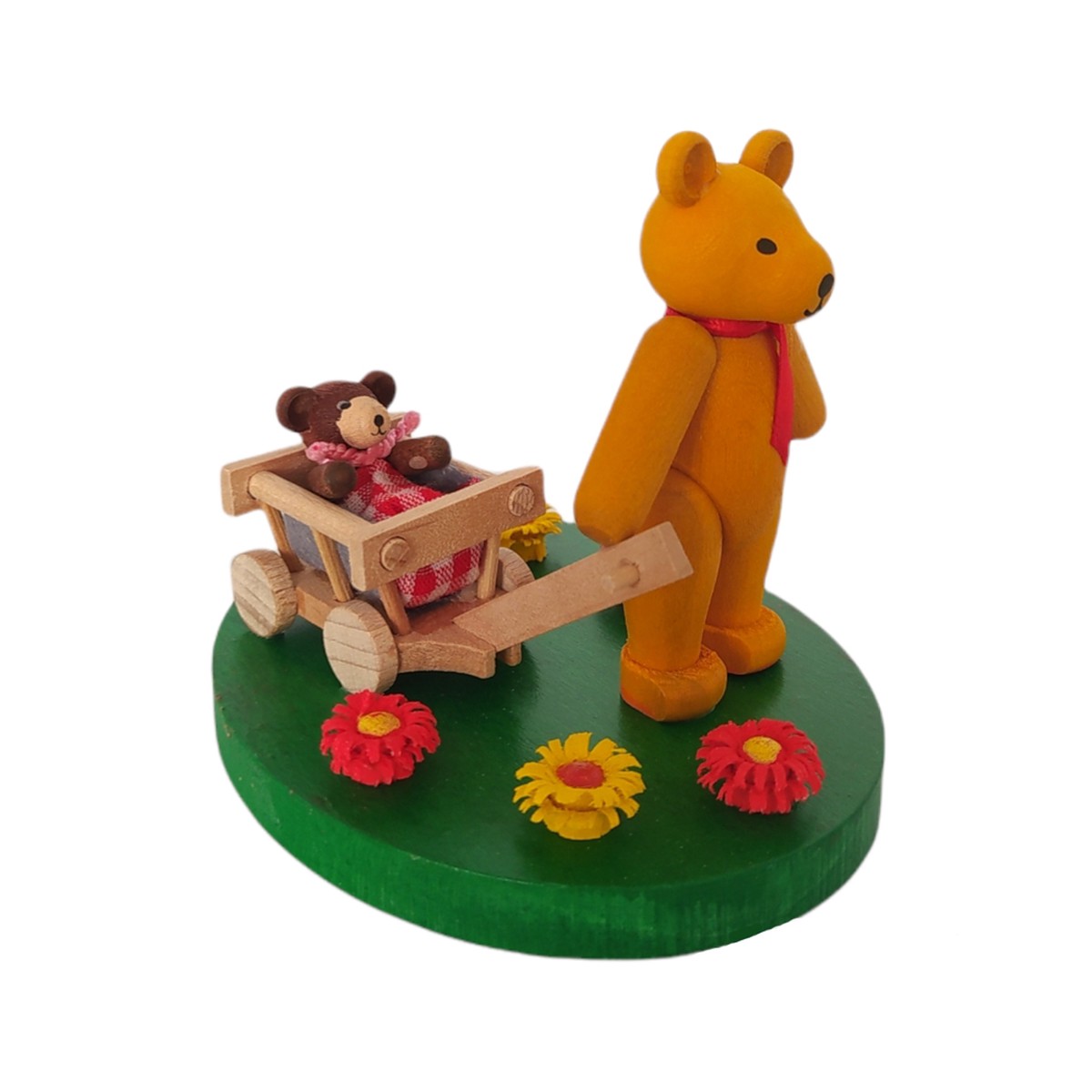 Bear cubs on a meadow of flowers